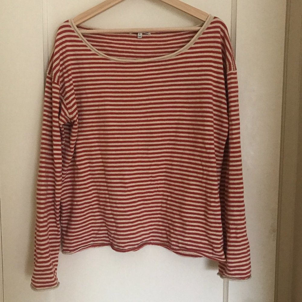 Alex Mill red striped boatneck sweater, L